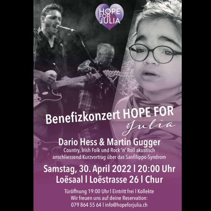 Benefizkonzert HOPE FOR JULIA 30.04.2022 in Chur