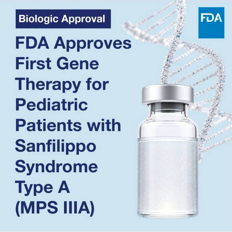 FDA Approves First Gene Therapy FDA-Zulassung für erste Gentherapie für Kinder mit Sanfilippo-Syndrom Typ A